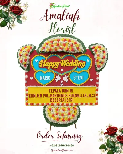 Karangan Papan Bunga Pernikahan di Lolofaoso Tabaloho